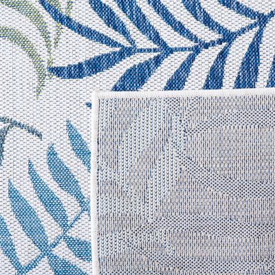 SAFAVIEH Washable Rug Outdoor Courtyard Collection - 6'7" Square, Beige & Green Blue, Non-Shedding & Easy Cleaning, Ideal for Patio, Backyard, Mudroom (CY9631-53424)