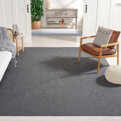 SAFAVIEH Braided Indoor/Outdoor Washable Area Rug 9'x12', Black BRA201Z