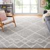 SAFAVIEH Area Rug 8x10 - Berber Shag Collection - Large - Ivory & Grey, Moroccan Design, Non-Shedding & Easy Cleaning, Plush Thick Pile, Ideal for Living Room, Bedroom, Dining Space (BER574G) view 1