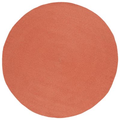 SAFAVIEH Braided Collection Area Rug - 5' Round, Rust, Handmade Country Farmhouse, Ideal for High Traffic Areas in Living Room, Bedroom (BRD403P)