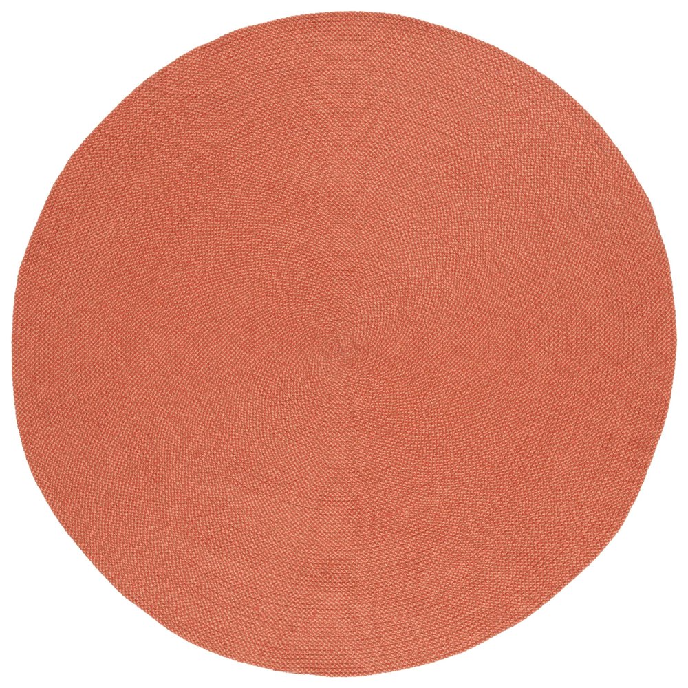 SAFAVIEH Braided Collection Area Rug - 5' Round, Rust, Handmade Country Farmhouse, Ideal for High Traffic Areas in Living Room, Bedroom (BRD403P)