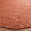 SAFAVIEH Braided Collection Area Rug - 5' Round, Rust, Handmade Country Farmhouse, Ideal for High Traffic Areas in Living Room, Bedroom (BRD403P) view 3
