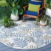 SAFAVIEH Washable Rug Outdoor Courtyard Collection - 6'7" Round, Beige & Green Blue, Non-Shedding & Easy Cleaning, Ideal for Patio, Backyard, Mudroom (CY9631-53424) view 1