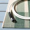 SAFAVIEH Washable Rug Outdoor Courtyard Collection - 4' Square, Green & Beige, Plaid Pattern, Non-Shedding & Easy Cleaning, Ideal for Patio, Backyard, Mudroom (CY6201-322) view 4