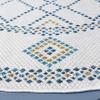SAFAVIEH Washable Rug Outdoor Courtyard Collection - 6'7" Round, Ivory & Navy Yellow, Non-Shedding & Easy Cleaning, Ideal for Patio, Backyard, Mudroom (CY9681-53455) view 4