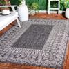 SAFAVIEH Washable Rug Outdoor Courtyard Collection - 6'7" x 9'6", Black & Beige, Non-Shedding & Easy Cleaning, Ideal for Patio, Backyard, Mudroom (CY8484-36621) view 1