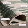 SAFAVIEH Washable Rug Outdoor Courtyard Collection - 2'3" x 22' Runner, Green & Beige, Plaid Pattern, Non-Shedding & Easy Cleaning, Ideal for Patio, Entryway, Mudroom, Hallway, Kitchen (CY6201-322) view 3