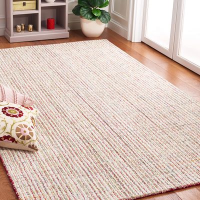 SAFAVIEH Area Rug 8x10 - Abstract Collection - Large - Red & Green, Handmade Wool, Ideal for Living Room, Bedroom, Office, Dining Space (ABT481Q)