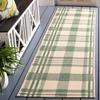 SAFAVIEH Washable Rug Outdoor Courtyard Collection - 2'3" x 20' Runner, Green & Beige, Plaid Pattern, Non-Shedding & Easy Cleaning, Ideal for Patio, Entryway, Mudroom, Hallway, Kitchen (CY6201-322) view 1