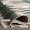 SAFAVIEH Washable Rug Outdoor Courtyard Collection - 2'3" x 20' Runner, Green & Beige, Plaid Pattern, Non-Shedding & Easy Cleaning, Ideal for Patio, Entryway, Mudroom, Hallway, Kitchen (CY6201-322) view 3