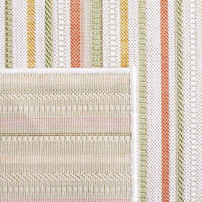 SAFAVIEH Washable Rug Outdoor Courtyard Collection - 6'7" Square, Beige & Rust Yellow, Non-Shedding & Easy Cleaning, Ideal for Patio, Backyard, Mudroom (CY9237-52755)