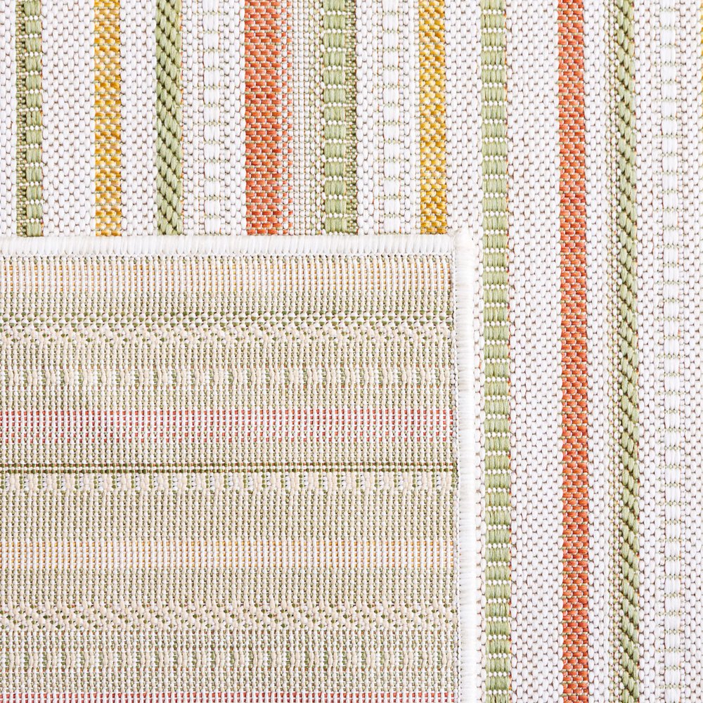 SAFAVIEH Washable Rug Outdoor Courtyard Collection - 6'7" Square, Beige & Rust Yellow, Non-Shedding & Easy Cleaning, Ideal for Patio, Backyard, Mudroom (CY9237-52755)