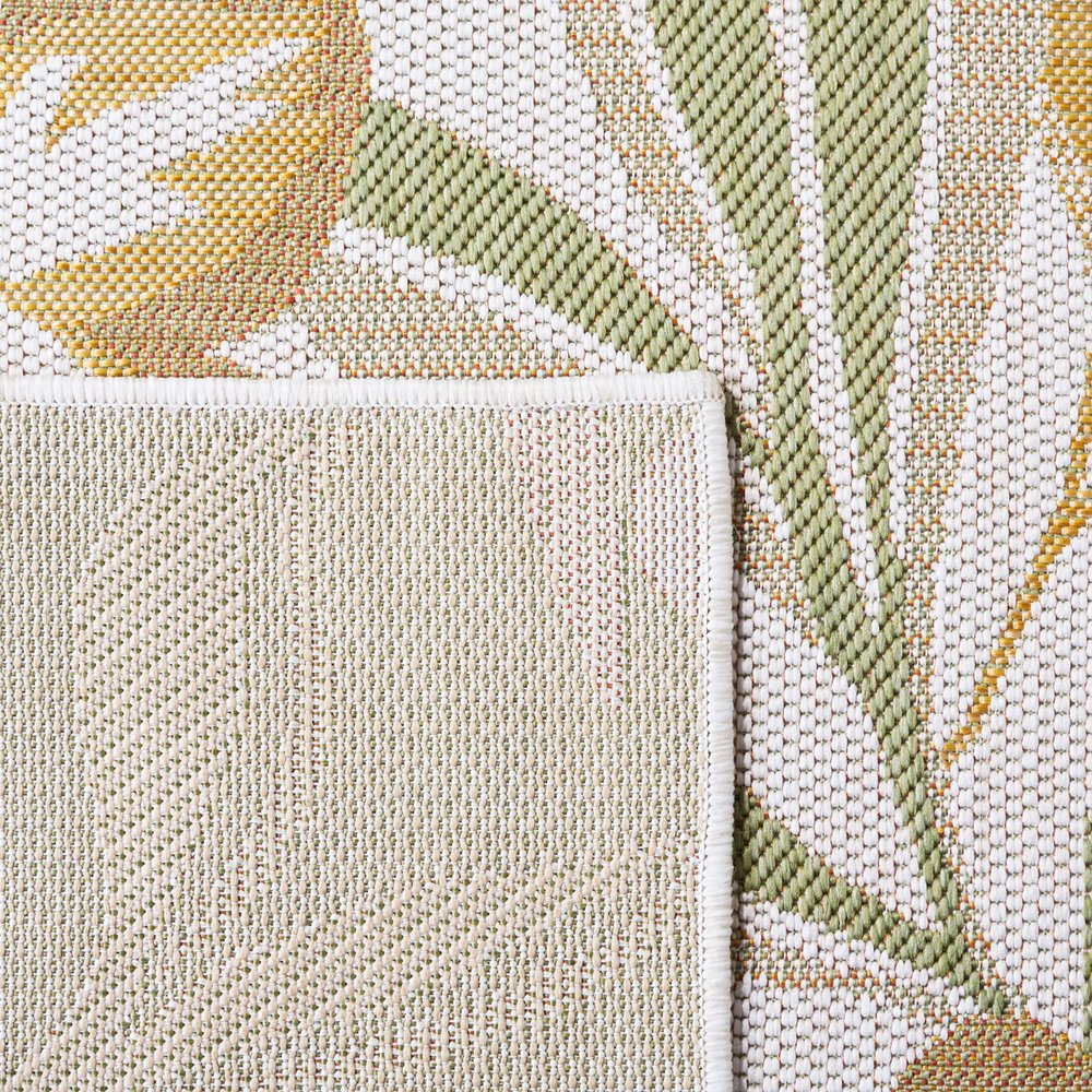 SAFAVIEH Washable Rug Outdoor Courtyard Collection - 6'7" Square, Beige & Rust, Non-Shedding & Easy Cleaning, Ideal for Patio, Backyard, Mudroom (CY9433-52755)