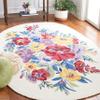 SAFAVIEH Chelsea Collection Area Rug - 3' x 5' Oval, Ivory & Rose, Handmade French Country Floral Wool, Ideal for High Traffic Areas in Living Room, Bedroom (HK219A) view 1