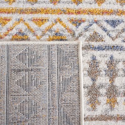 SAFAVIEH Area Rug 8x10 - Astoria Collection - Large - Grey & Ivory, Geometric Boho Design, Non-Shedding & Easy Cleaning, Ideal for Living Room, Bedroom, Office, Dining Space (ASA412F)