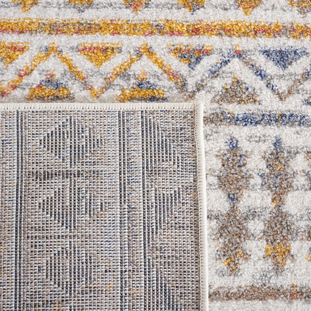 SAFAVIEH Area Rug 8x10 - Astoria Collection - Large - Grey & Ivory, Geometric Boho Design, Non-Shedding & Easy Cleaning, Ideal for Living Room, Bedroom, Office, Dining Space (ASA412F)