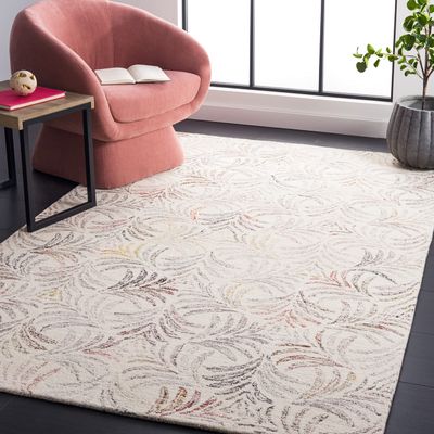 SAFAVIEH Jardin Collection Accent Rug - 3' x 5', Ivory & Red, Handmade Wool Blend, Ideal for High Traffic Areas in Entryway, Living Room, Bedroom (JAR728P)