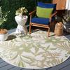SAFAVIEH Washable Rug Outdoor Courtyard Collection - 6'7" Round, Ivory & Green, Non-Shedding & Easy Cleaning, Ideal for Patio, Backyard, Mudroom (CY9433-52745) view 1