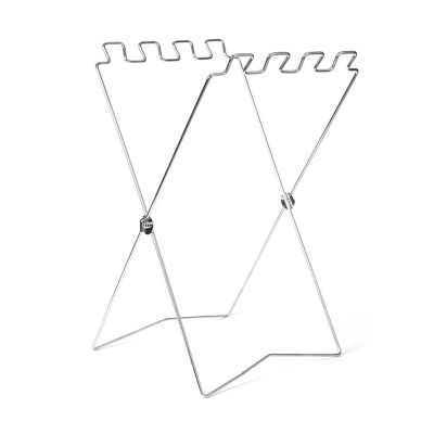 KIZQYN Trash Cans Outdoor Camping Trash Rack Creative Kitchen Household Storage Trash Can Bracket Wrought Iron Foldable Trash Bag Hanger Portable Trash Rack Outdoor Waste Bins (Color : Silver)