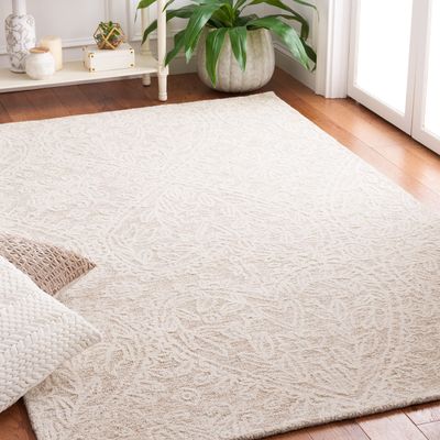 SAFAVIEH Metro Collection Accent Rug - 3' x 5', Beige & Ivory, Handmade Wool, Ideal for High Traffic Areas in Entryway, Living Room, Bedroom (MET887B)