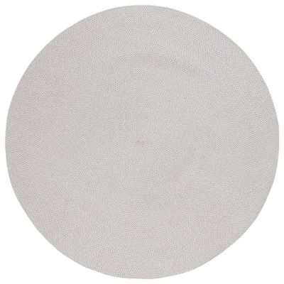SAFAVIEH Braided Collection Area Rug - 5' Round, Grey & Ivory, Handmade Country Farmhouse, Ideal for High Traffic Areas in Living Room, Bedroom (BRD403F)