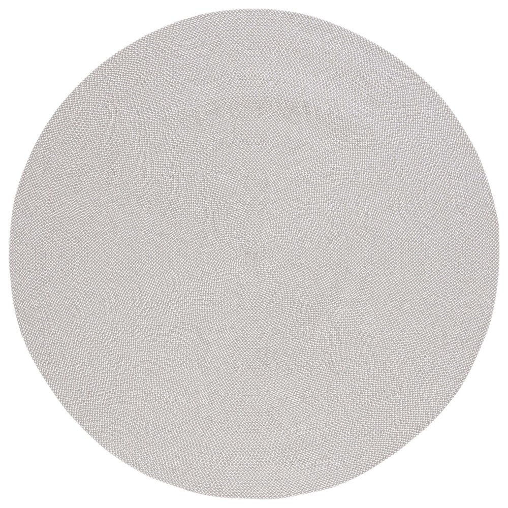 SAFAVIEH Braided Collection Area Rug - 5' Round, Grey & Ivory, Handmade Country Farmhouse, Ideal for High Traffic Areas in Living Room, Bedroom (BRD403F)