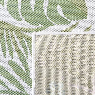 SAFAVIEH Washable Rug Outdoor Courtyard Collection - 6'7" Square, Ivory & Green, Non-Shedding & Easy Cleaning, Ideal for Patio, Backyard, Mudroom (CY9700-52745)