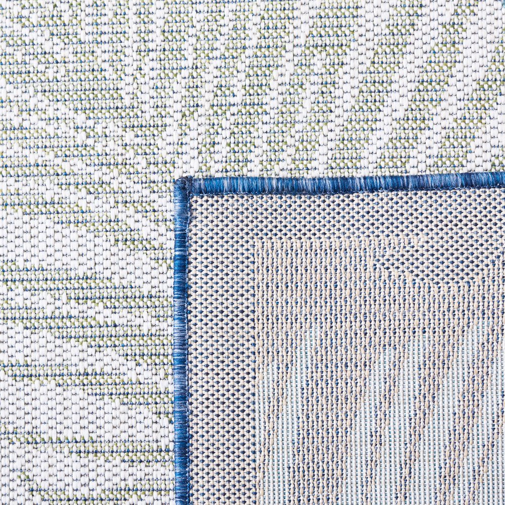 SAFAVIEH Washable Rug Outdoor Courtyard Collection - 6'7" Square, Beige & Green Blue, Non-Shedding & Easy Cleaning, Ideal for Patio, Backyard, Mudroom (CY9621-53424)