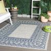 SAFAVIEH Washable Rug Outdoor Courtyard Collection - 6'7" x 9'6", Grey & Navy, Non-Shedding & Easy Cleaning, Ideal for Patio, Backyard, Mudroom (CY8484-368) view 2