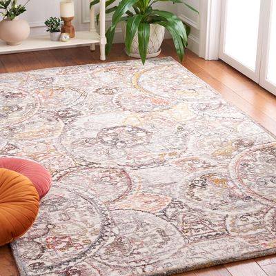 SAFAVIEH Metro Collection Accent Rug - 3' x 5', Ivory & Red, Handmade Wool, Ideal for High Traffic Areas in Entryway, Living Room, Bedroom (MET889Q)