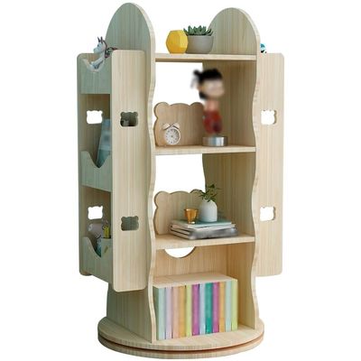 Bookshelf Bookshelf Small Wooden 360rotatable Bookshelf, Floor Picture Book Display Stand, Multi-Layer Living Room Storage Rack, Book Shelf Organizer for Boys