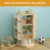 Bookshelf Bookshelf Small Wooden 360rotatable Bookshelf, Floor Picture Book Display Stand, Multi-Layer Living Room Storage Rack, Book Shelf Organizer for Boys view 3