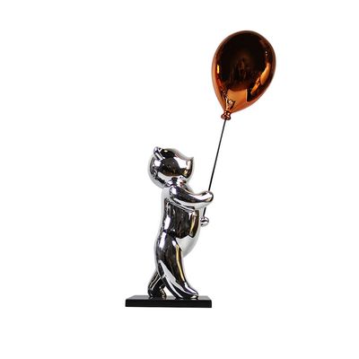 KIZQYN Table Desktop Decor Violent Bear Desktop Decoration Living Room Study Floor Sculpture TV Cabinet Creative Desktop Decoration Decoration Statue Ornament (Color : Silver)