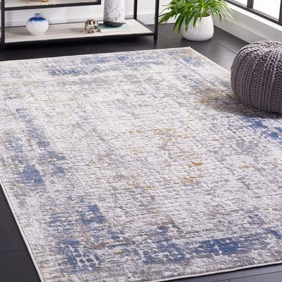 SAFAVIEH Area Rug 8x10 - Palma Collection - Large - Beige & Light Blue, Modern Abstract Design, Non-Shedding & Easy Cleaning, Ideal for Living Room, Bedroom, Office, Dining Space (PAM338A)