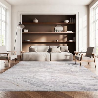SAFAVIEH Area Rug 8x10 - Palma Collection - Large - Beige & Light Grey, Modern Abstract Design, Non-Shedding & Easy Cleaning, Ideal for Living Room, Bedroom, Office, Dining Space (PAM310A)