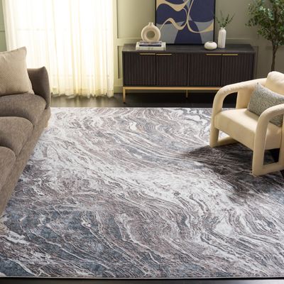 SAFAVIEH Area Rug 8x10 - Vogue Collection - Large - Grey & Ivory, Modern Abstract Design, Non-Shedding & Easy Cleaning, Ideal for Living Room, Bedroom, Office, Dining Space (VGE162F)
