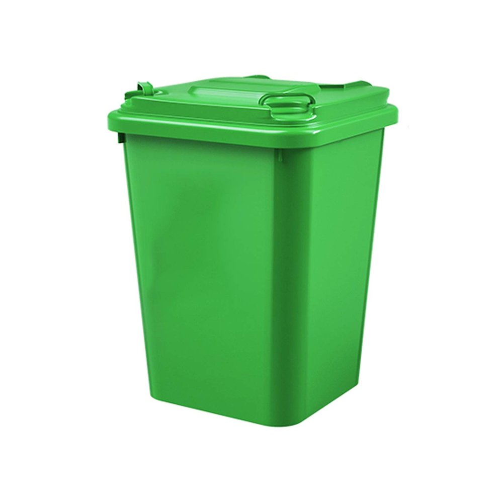 KIZQYN Trash Cans Outdoor Plastic Trash Can Long Cylindrical Large Capacity Garbage Bin with Lid 26.4 Gallon Commercial Waste Bin with Wheels, Green Outdoor Waste Bins (Size : 32L)