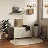 HOMCOM 30" Farmhouse Storage Bench, Lift Top Storage Chest with Safety Hinge to Open Up 100, Wooden Trunk for Bedroom, Entryway, Living Room, Natural view 2