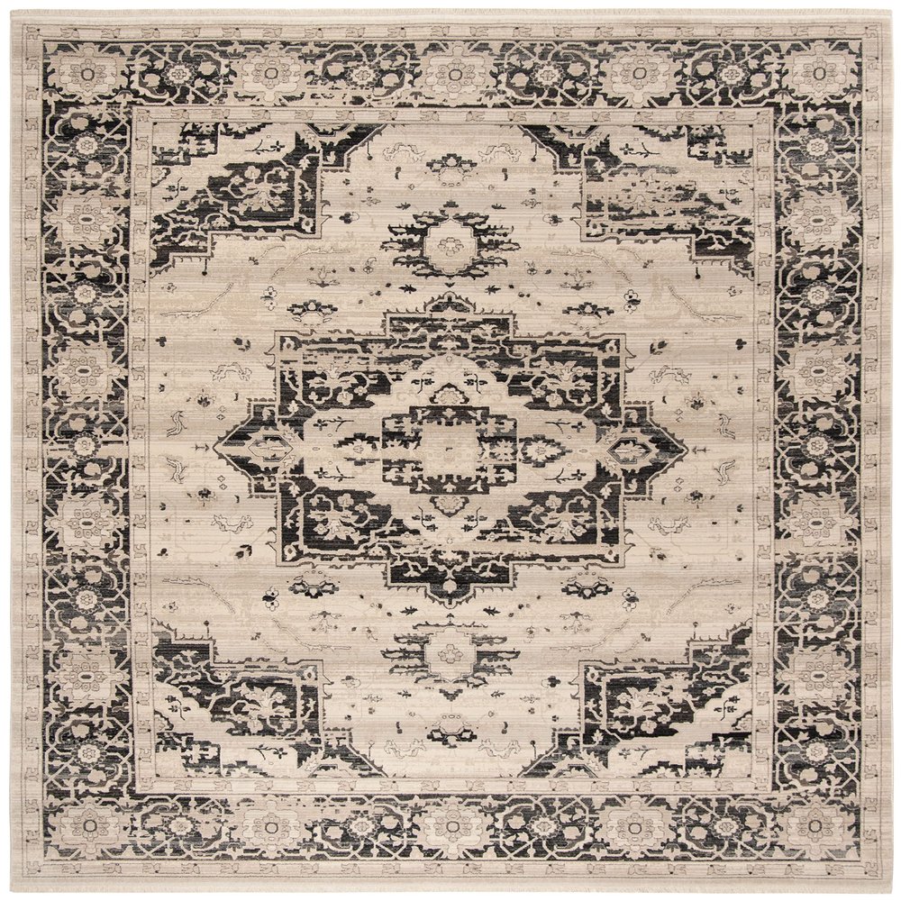 SAFAVIEH Area Rug 8x10 - Vintage Persian Collection - Large - Ivory & Charcoal, Oriental Distressed Design, Non-Shedding & Easy Cleaning, Ideal for Living Room, Bedroom, Office, Dining Space (VTP447Z)