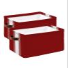 Christmas Red Storage Bins 2 Pack, Large Waterproof Storage Baskets for Shelves Closet, Luxurious Xmas Red White Striped Storage Basket Foldable Storage Box Cube Storage Organizer with Handles view 1