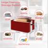 Christmas Red Storage Bins 2 Pack, Large Waterproof Storage Baskets for Shelves Closet, Luxurious Xmas Red White Striped Storage Basket Foldable Storage Box Cube Storage Organizer with Handles view 2