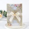 25Pcs Wedding Invitations Glitter Laser Cut Wedding Invitations with Envelopes and Rsvp Cards Blank Inner Sheet Personalized Champagne for Engagement Quinceanera Bridal Baby Shower Anniversary view 1