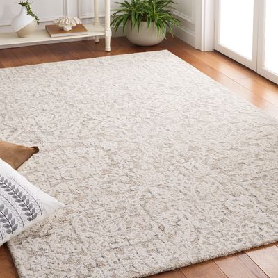 SAFAVIEH Metro Collection Accent Rug - 3' x 5', Beige & Ivory, Handmade Floral Wool, Ideal for High Traffic Areas in Entryway, Living Room, Bedroom (MET879B)