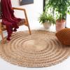 SAFAVIEH Natural Fiber Collection Area Rug - 4' Round, Natural, Farmhouse Jute Design, Ideal for High Traffic Areas in Living Room, Bedroom (NF177A) view 2