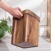 Cabilock Wood Grain Restroom Trash Can Kitchen Garbage Can Large Opening Family Waste Bin view 2