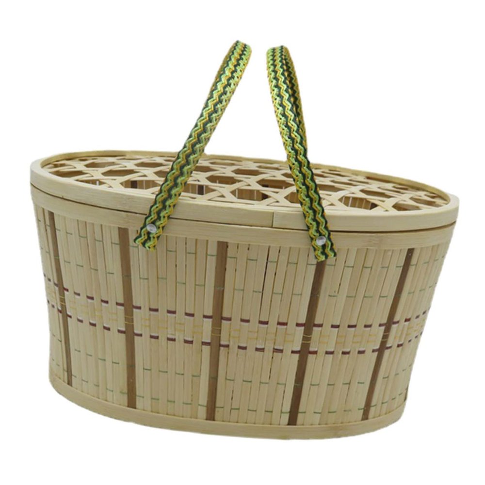 1piece Woven Basket Medium Decorative Storage for Eggs Fruits and Sundries Design Comfortable Handles for Home Organization
