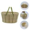 1piece Woven Basket Medium Decorative Storage for Eggs Fruits and Sundries Design Comfortable Handles for Home Organization view 3