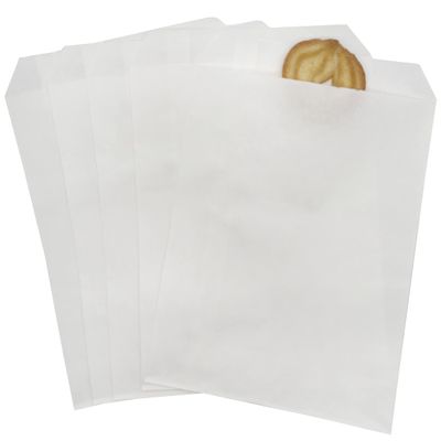 Jexila 100 Pack Paper Treat Bags 5X7 Inch Flat Kraft Paper Cookie Candy Buffet Bag for Bakery Merchandise Wedding Party Favor Craft DIY Bags