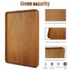 2 PCS 13 x 9 in Solid Acacia Wood Serving Trays Rectangular Wooden Serving Platters Natural Wooden Boards for Bar Coffee Party view 3