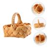 Cabilock 2pcs Woven Wooden Skin Picnic Basket Handle Fruit and Vegetable Storage Lightweight Design for Easy Carrying Rustic Style for Outdoor Picnics and Grocery Shopping view 2